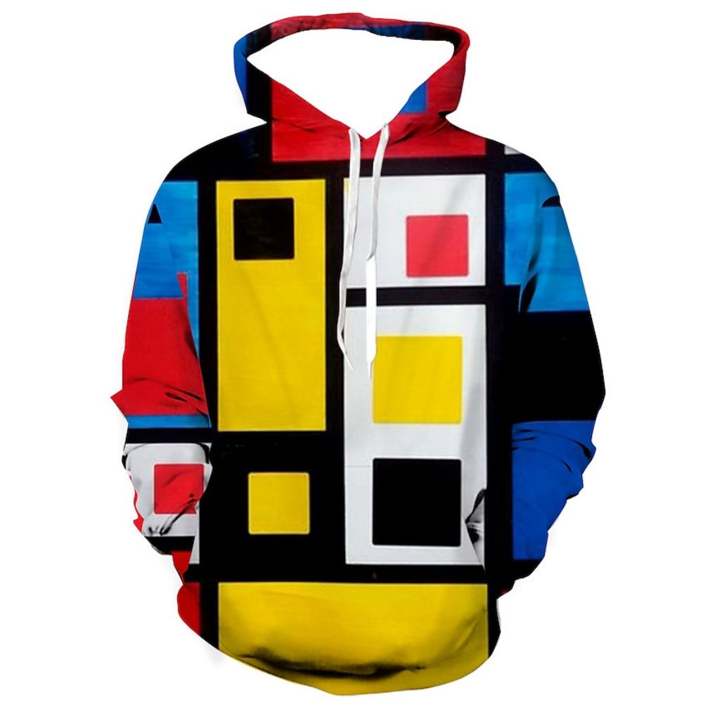 3D Graphic Printed Hoodies Geometric Patterns