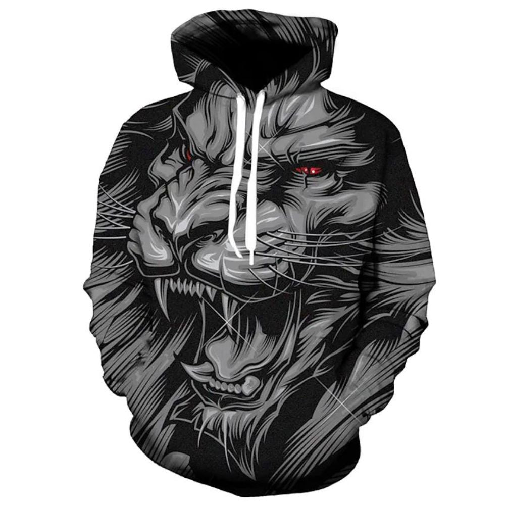 3D Graphic Printed Hoodies Lion