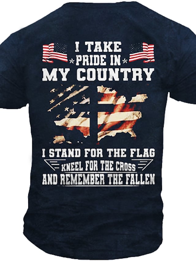 3D Graphic Take Pride In My Country Short Sleeve Casual Shirts