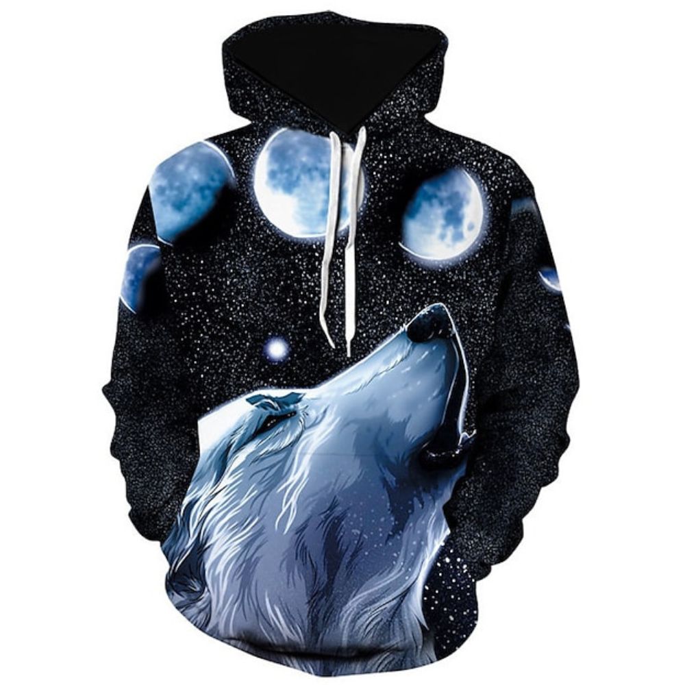3D Graphic Printed Hoodies Wolf