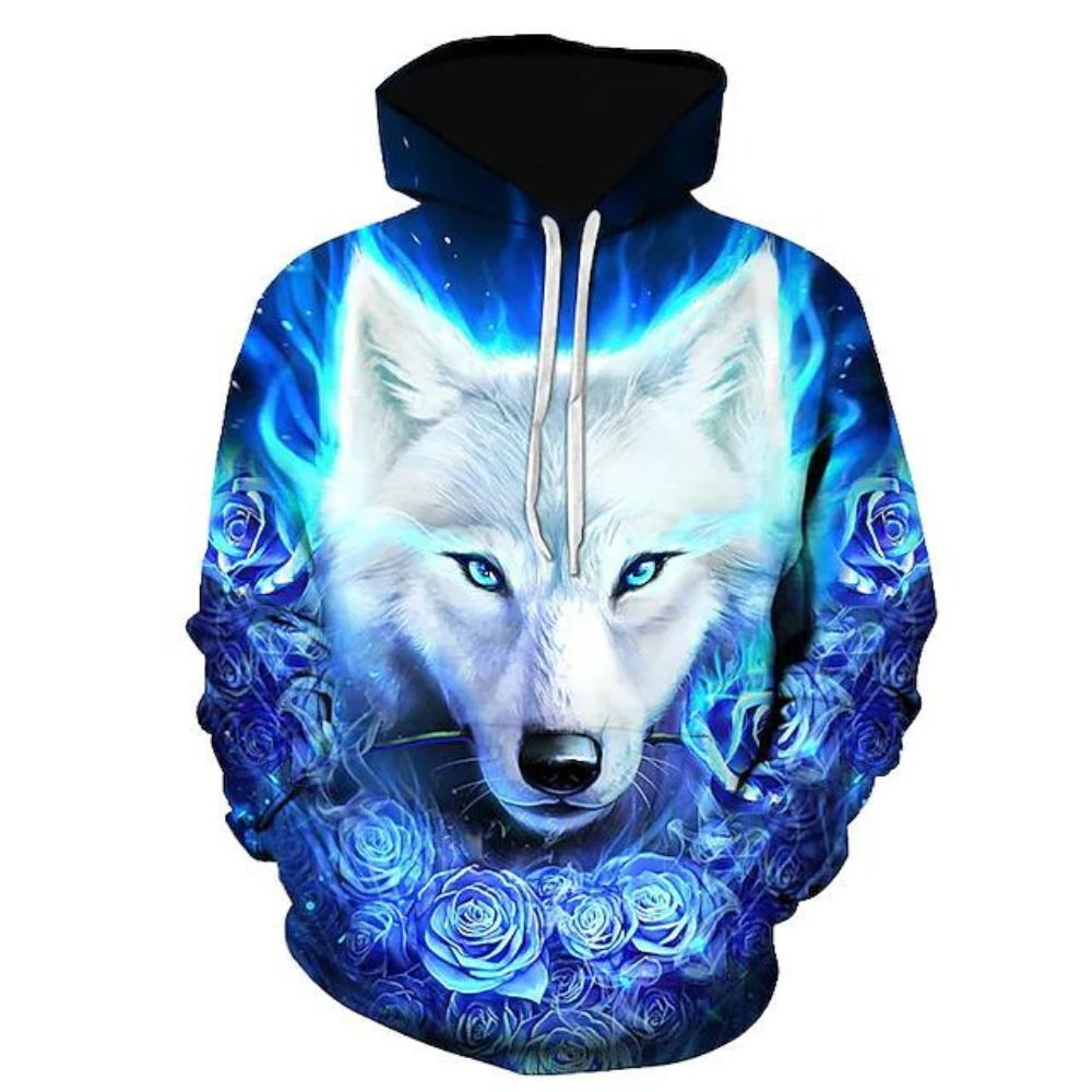3D Graphic Printed Hoodies Wolf
