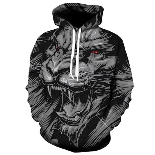 3D Graphic Printed Hoodies Lion