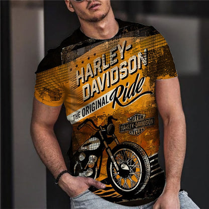 3D Graphic Short Sleeve Shirts motorcycle