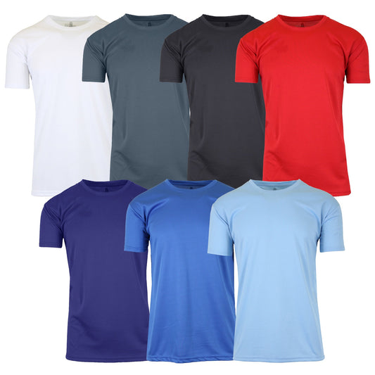 2-Pack Men's Short Sleeve Moisture-Wicking Quick Dry Performance Crew Neck Tee (S-2XL)