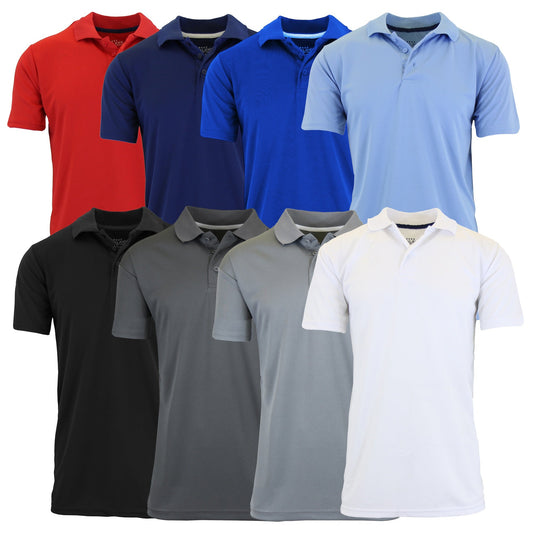 2-Pack Men's Short Sleeve Polo Shirts – Moisture-Wicking, Stretch Knit, Tagless, Regular Fit for All-Day Comfort (S-3XL)
