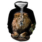 3D Graphic Printed Hoodies Lion