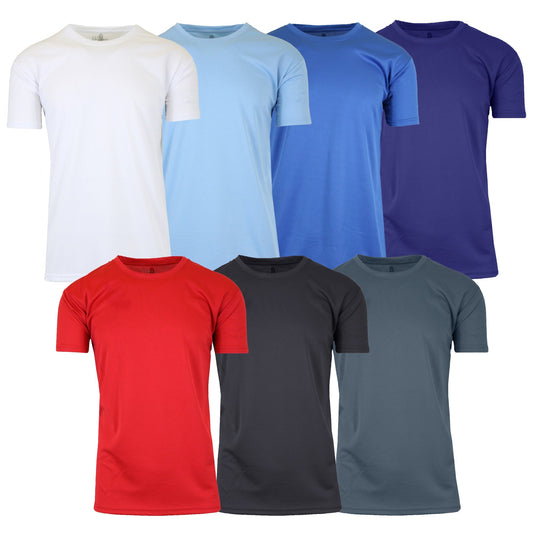4-Pack Men's Short Sleeve Moisture-Wicking Quick Dry Performance Crew Neck Tee (S-2XL)